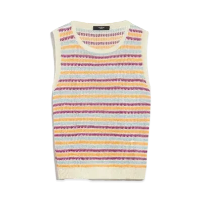 Max Mara Caldai Pure Linen Yarn Sweater "Purple"