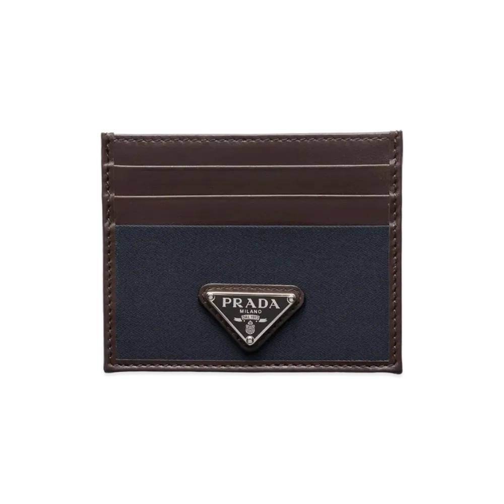 PRADA Speed Lock Re-Nylon Leather Card Case "Navy"