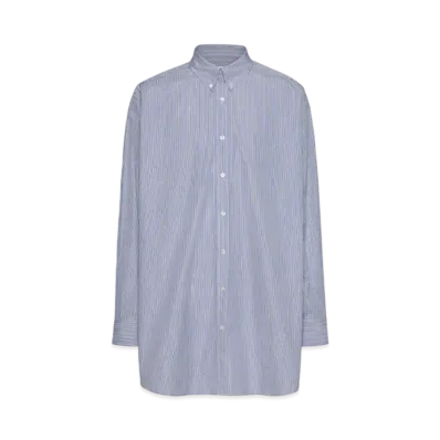 Maison Margiela Men's Organic Cotton Oxford Shirt "Blue Stripes"