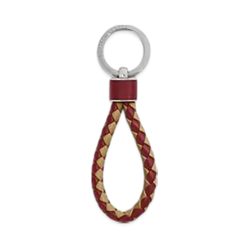 Bottega Veneta Intreccio Key Ring "Umbra/Dark Praline"