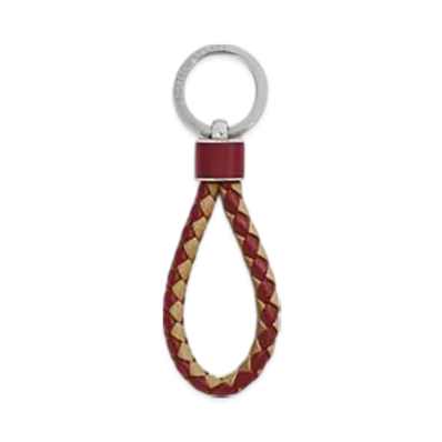 Bottega Veneta Intreccio Key Ring "Umbra/Dark Praline"
