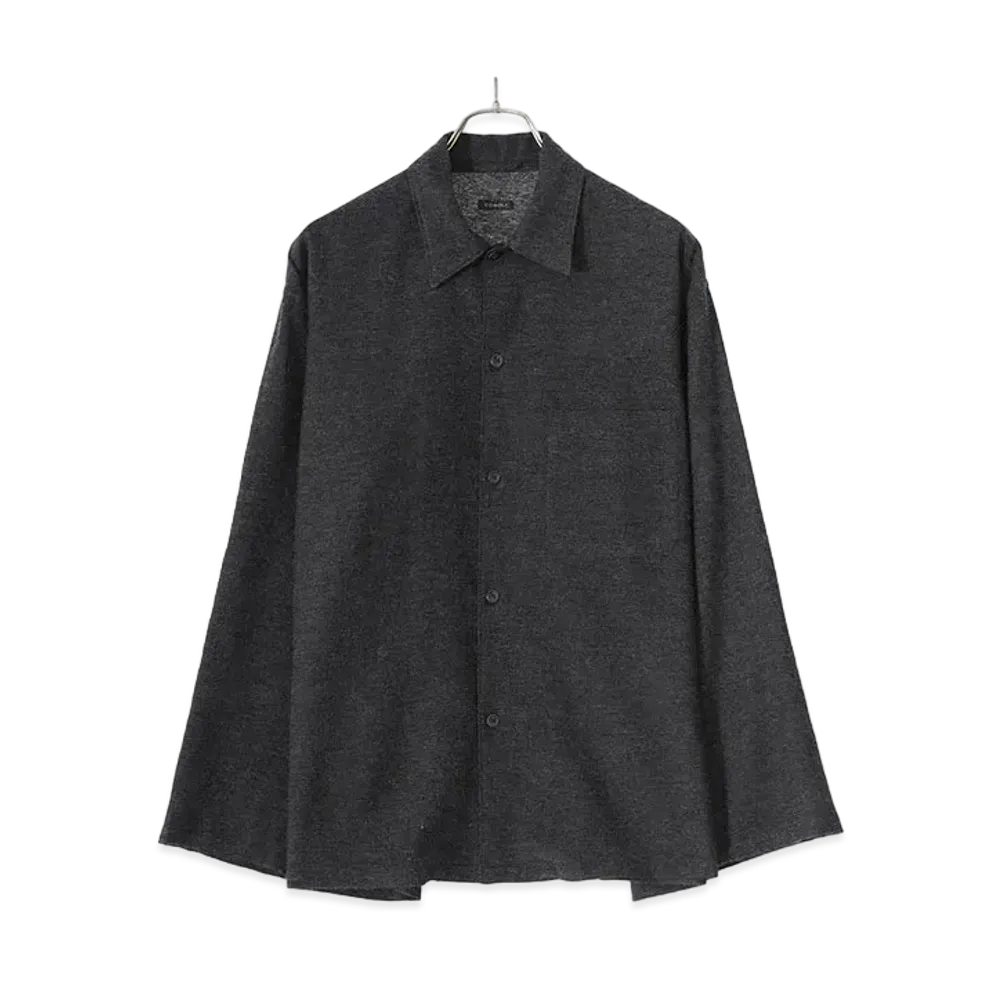 COMOLI Cashmere Japanese Paper Shirt Jacket "Charcoal"