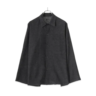 COMOLI Cashmere Japanese Paper Shirt Jacket "Charcoal"