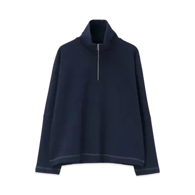 Paul Smith Women's Stitch Half Zip Cut and Sewn "Navy"
