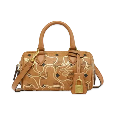 A BATHING APE x MCM Lunar New Year Boston Mini "Beige"