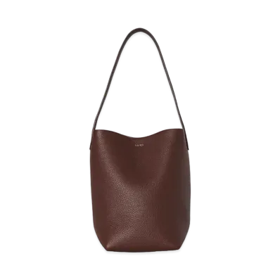 The Row Small N/S Park Tote Bag in Leather "Burnt Wood"