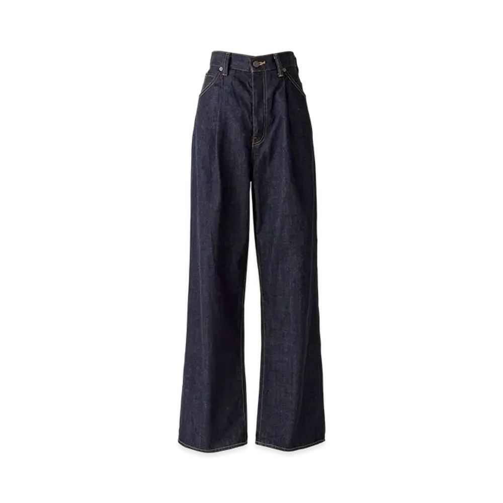 HYSTERIC GLAMOUR 1-Pleat Wide Denim Pants "Light Indigo Blue"