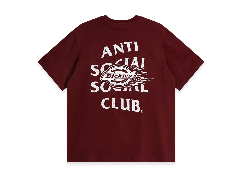 ANTI SOCIAL SOCIAL CLUB x Dickies Flame Tee "Burgundy"