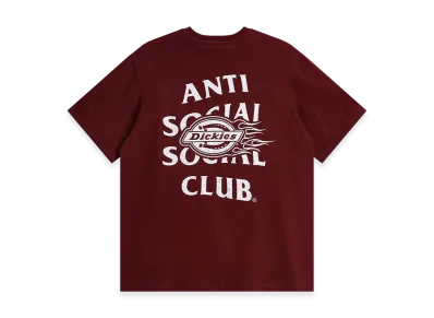 ANTI SOCIAL SOCIAL CLUB x Dickies Flame Tee "Burgundy"