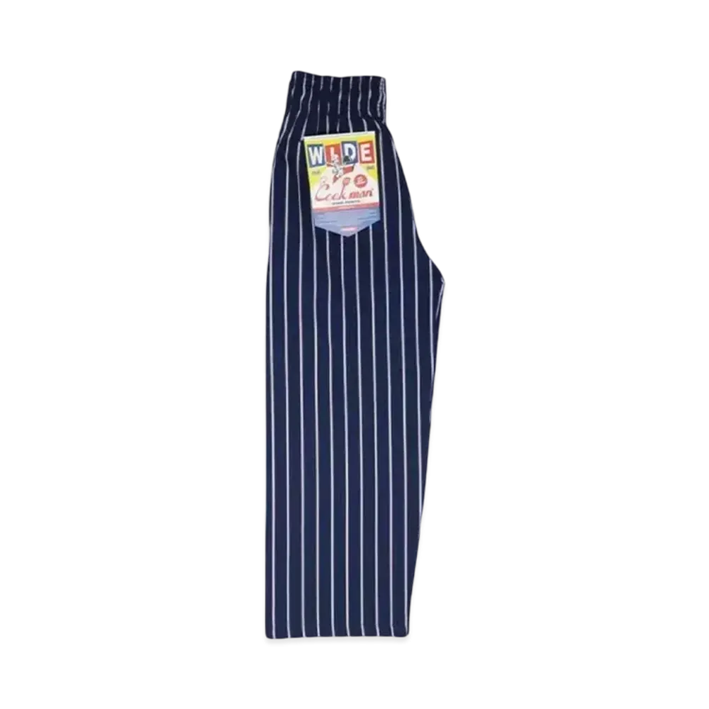 COOKMAN Wide Chef Pants "Stripe/Navy"