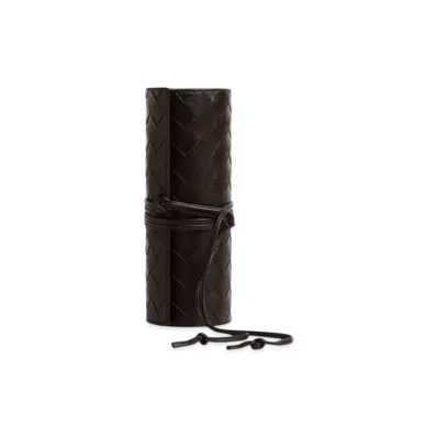 Bottega Veneta Intrecciato Pencil Holder "Fondente"