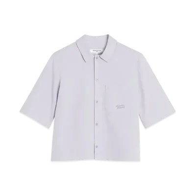 Maison Kitsune Cropped Boxy Shirt "Soft Mauve"