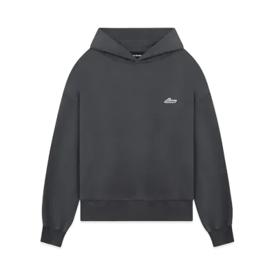 WE11DONE Logo Embroidered Wappen Hoodie "Charcoal"
