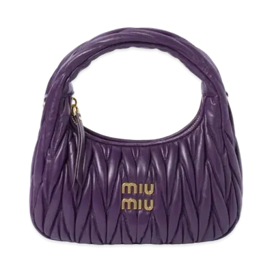 MIUMIU Wander Matelasse Nappa Leather Hobo Bag "Purple"
