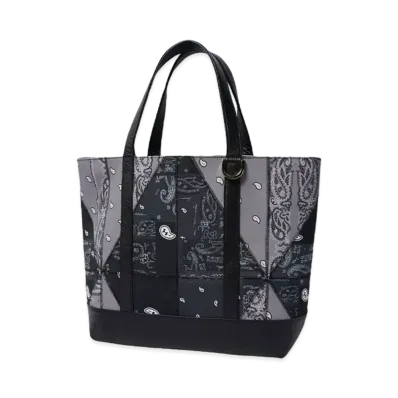 THE WORLD IS YOURS Geometric Paisiey Tote Bag (菱形) "GRAYxBLACK"