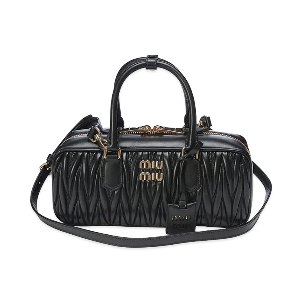MIU MIU Women's Arcadie Matelass Leather Bag "Black"