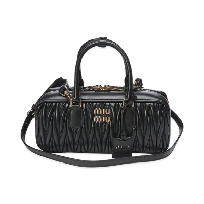 MIU MIU Women's Arcadie Matelass Leather Bag "Black"