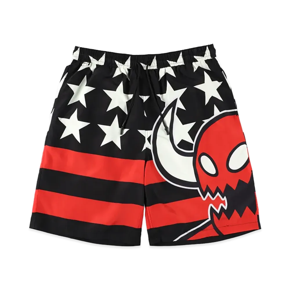WIND AND SEA x Toy Machine American Monster Shorts "Black/Red"