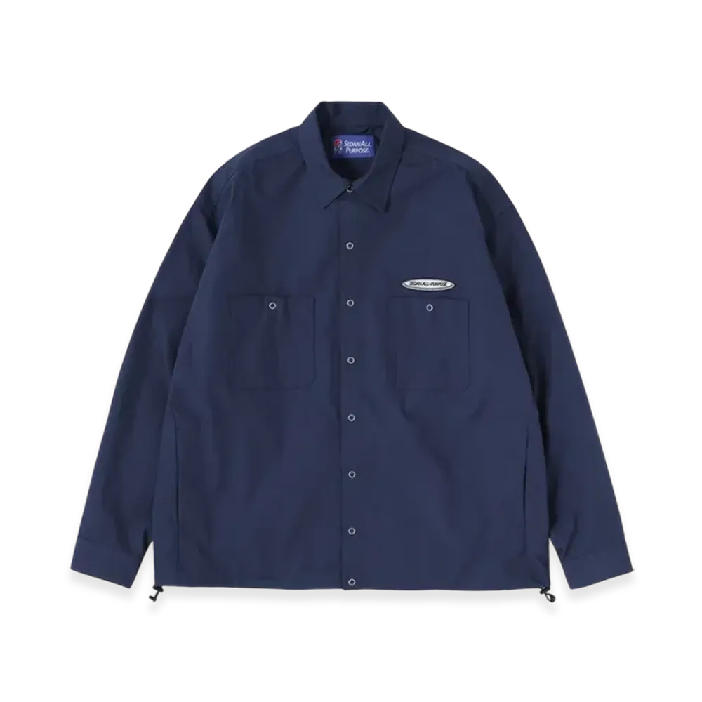 SEDAN ALL-PURPOSE Oval Logo Work Shirt "Navy"