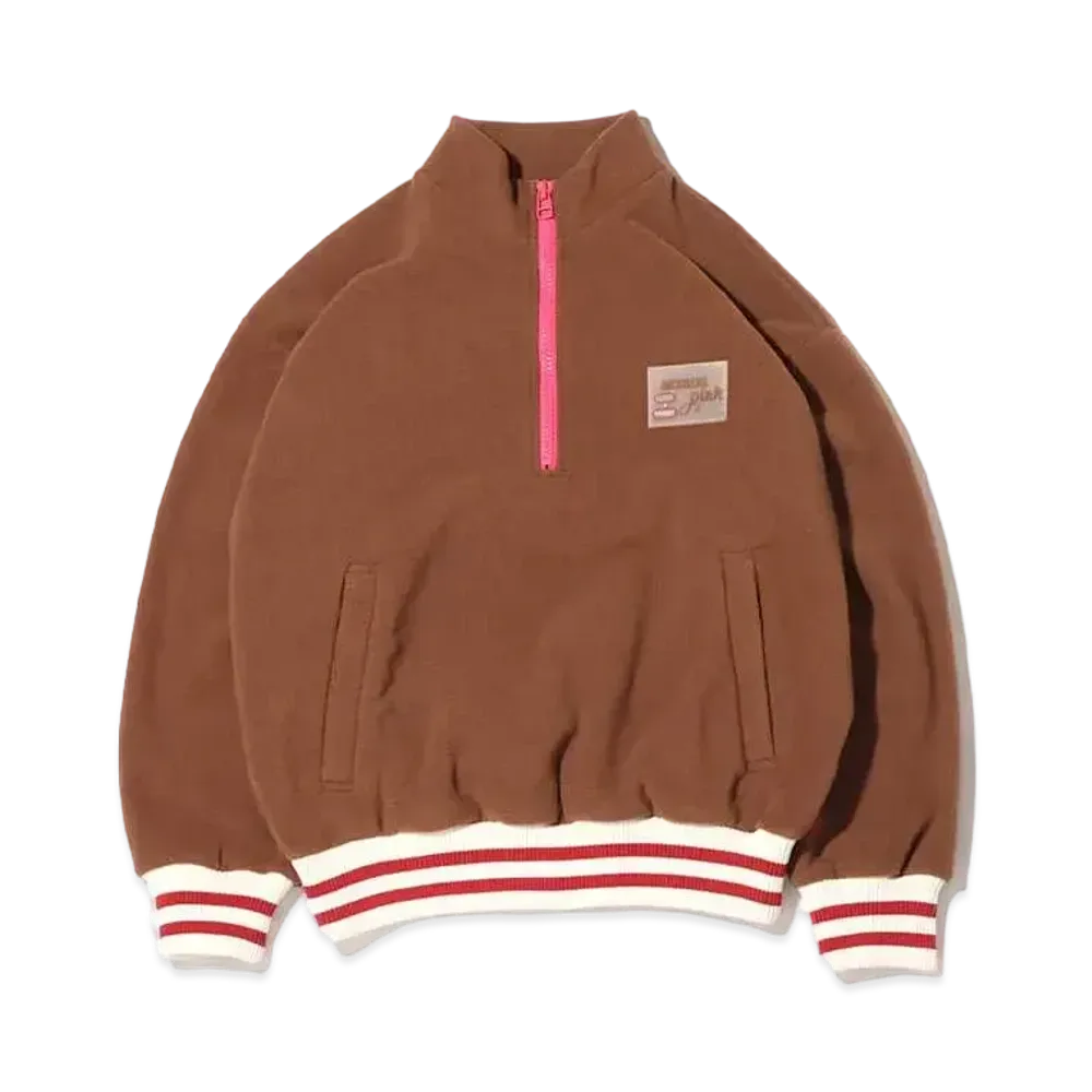 atmos pink Half-Zip Fleece Jacket "Brown"