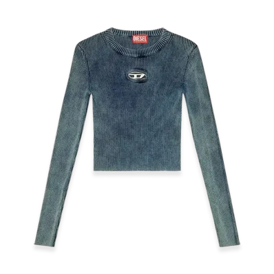 Diesel M-Anchor-A Rib-Knit Top With Oval D "Dark Blue"