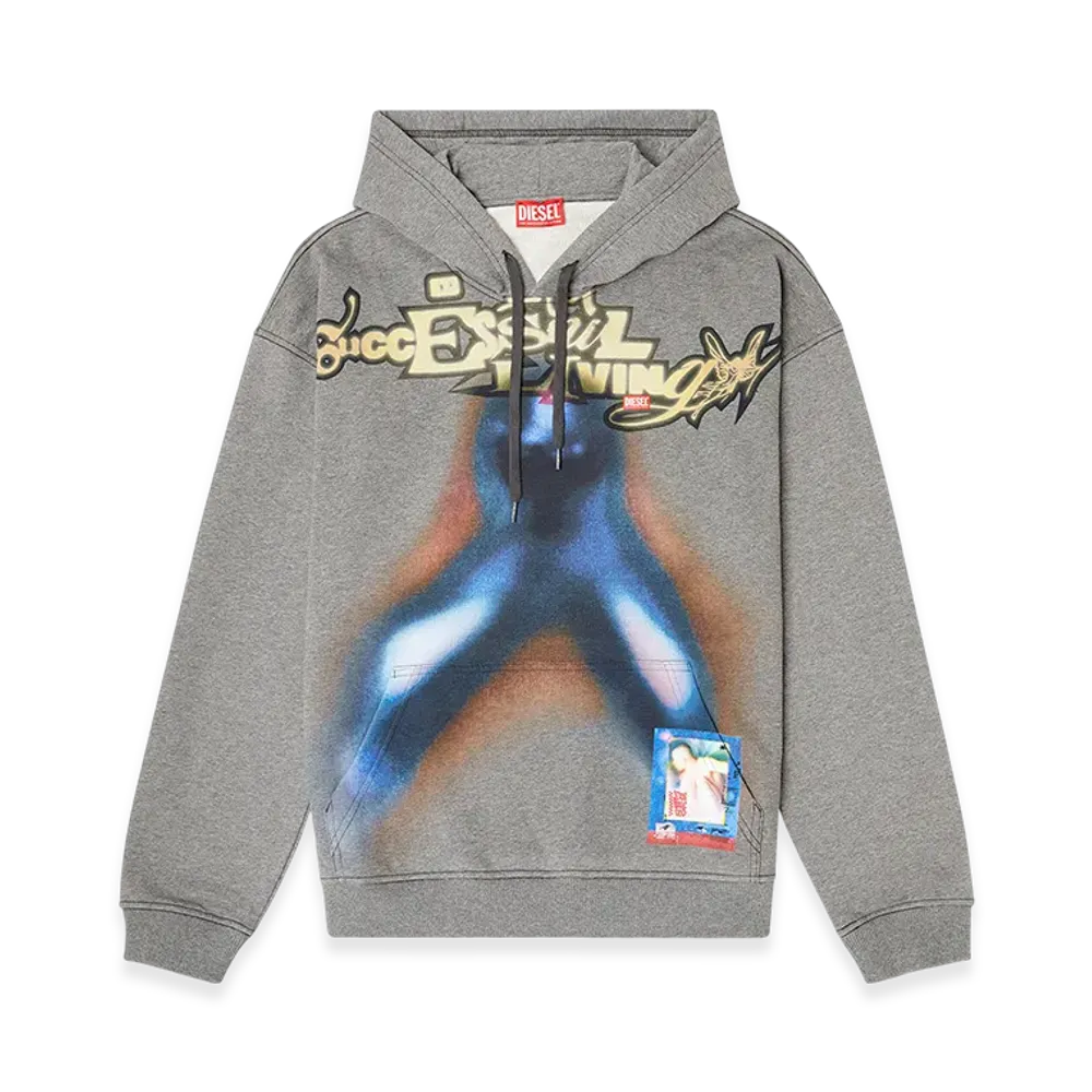 Diesel S-Boxt-Hood-V4 Pullover Hoodie "Blue/Grey"