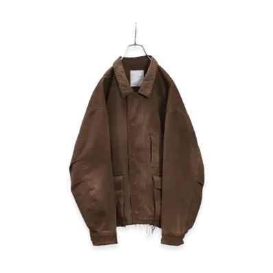 ANCELLM Highcount Drill Aging Jacket "Brown"