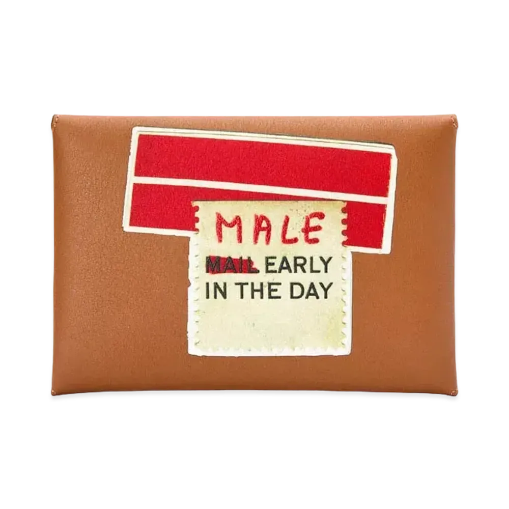 LOEWE Mail Envelope Pouch In Classic Calfskin "Tan"