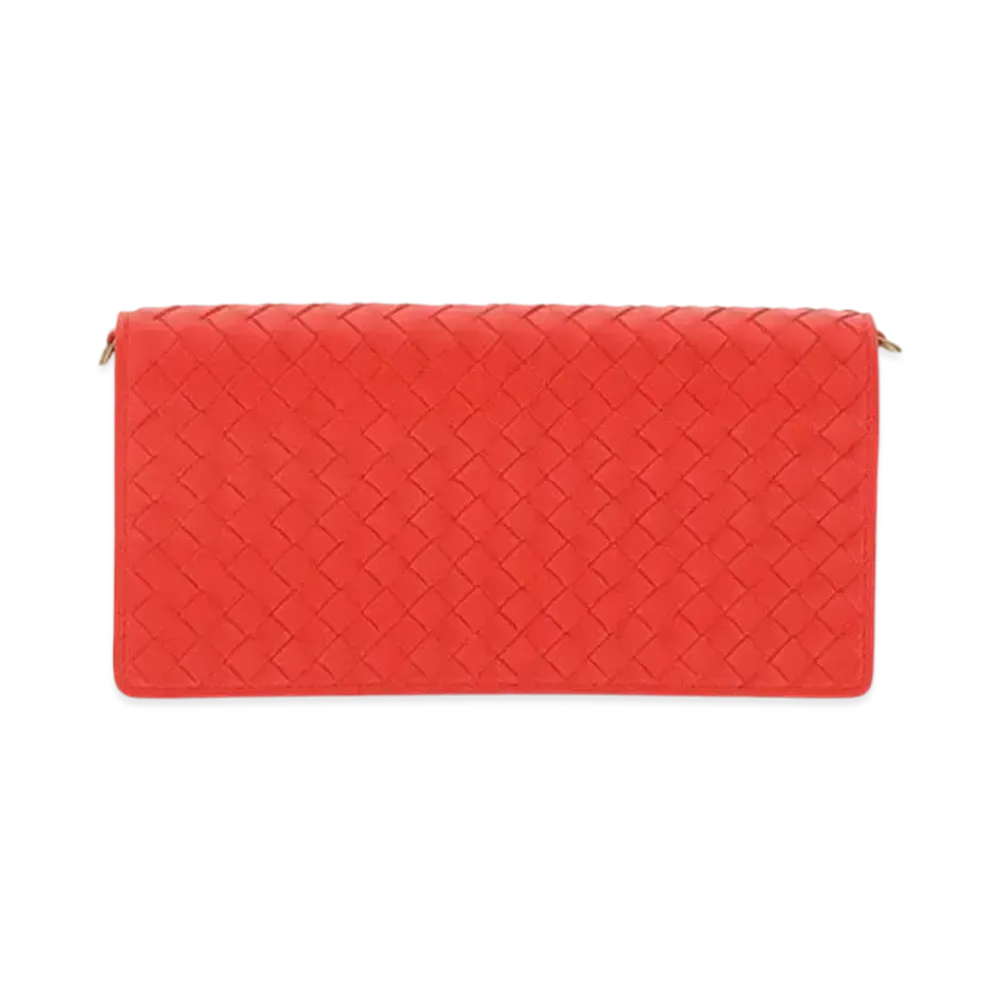 Bottega Veneta Lambskin Chain Bag "Red"