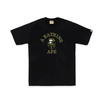 A BATHING APE College Tee "Black/Green"
