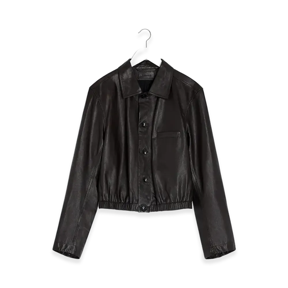 LEMAIRE Women's Soft Leather Blouson "Black Cherry"