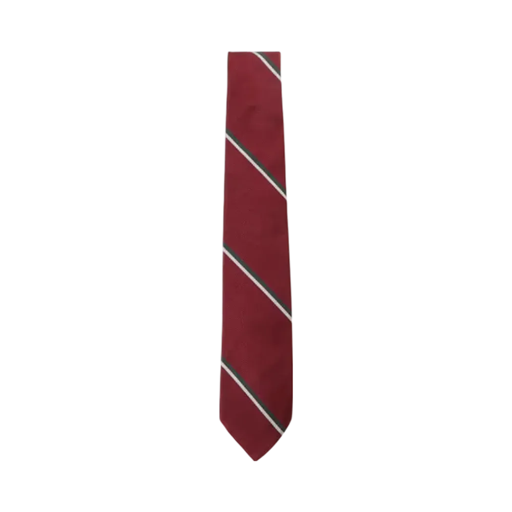 BEAMS Silk Tie Wide Regimental Stripe "Wine"