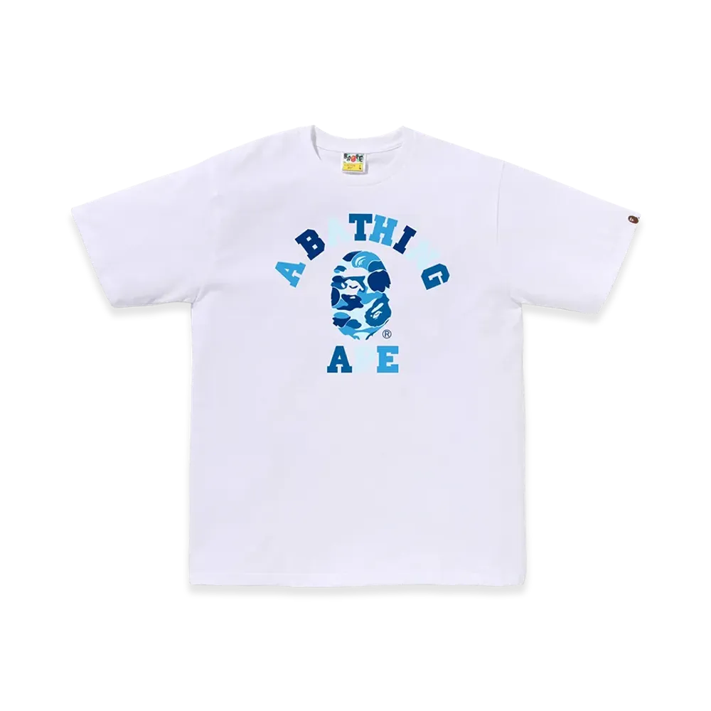 A BATHING APE ABC Camo College Tee "White/Blue"