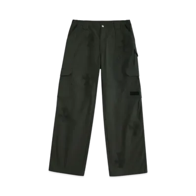 Unknown London Crosses Rhinestone Ripstop Cargo "Dark Green"