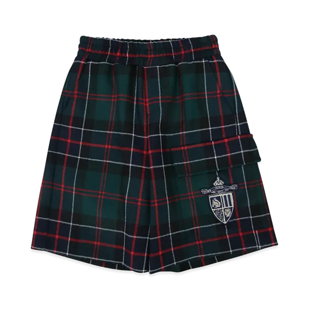 FENDI Kids Bermuda Tartan Shorts "Green"