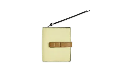 LOEWE Compact Zip Wallet In Soft Grained Calfskin "Pale Lime / Ochre Green"