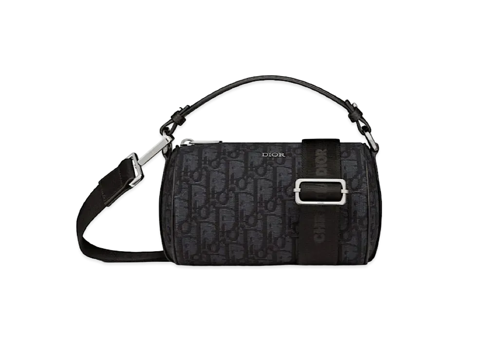 ディオール ローラー ミニ メッセンジャーバッグ ディオール オブリーク ジャカード & グレインドカーフスキン "ブラック" 1ESPO219YKY_H10E