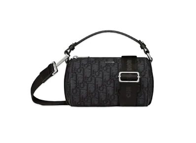 Dior Roller Mini Messenger Bag Dior Oblique Jacquard & Grain Calfskin "Black"