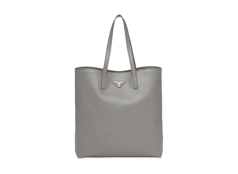 PRADA Saffiano Leather Tote "Light Gray"