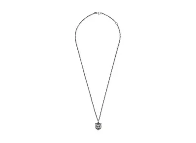 GUCCI Feline Head Silver Necklace