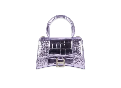 BALENCIAGA Women's Hourglass XS Top Handle Bag "Purple"