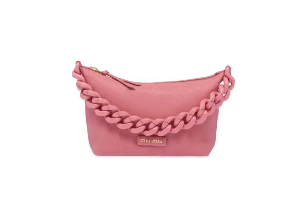 MIU MIU Miu Spirit Madras Leather Bag "Pink"