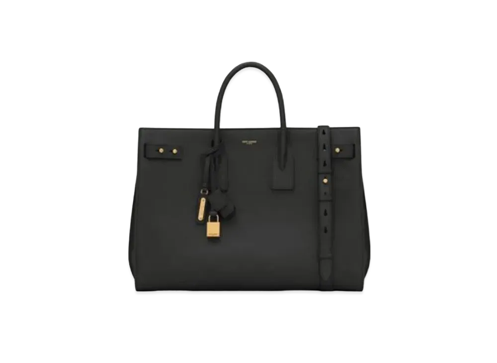 SAINT LAURENT Sac De Jour Thin Large Bag In Grained Leather "Black"