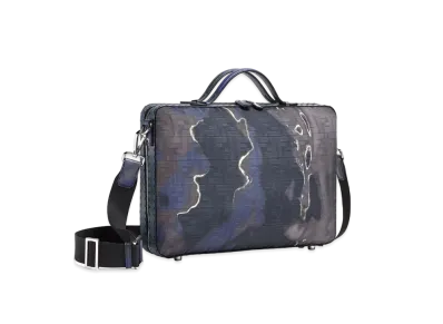FENDI Suitcase Medium Sunset Blue & Jacquard Fabric Suitcase "Black"
