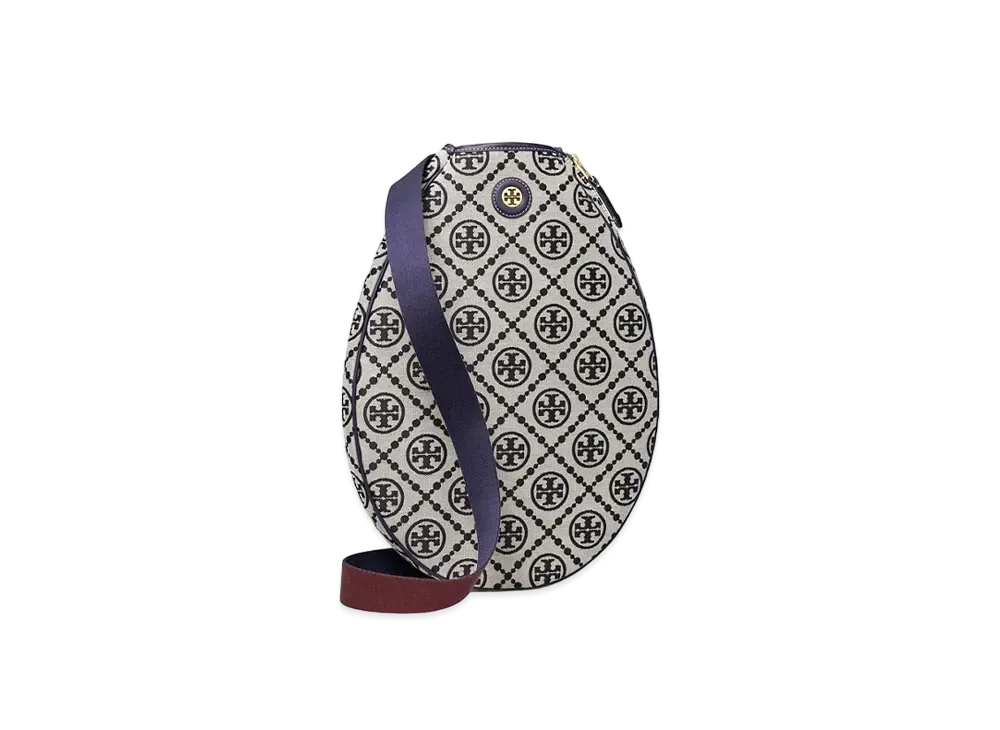 TORY BURCH T Monogram Jacquard Tennis Bag "Tory Navy"