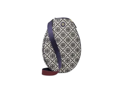 TORY BURCH T Monogram Jacquard Tennis Bag "Tory Navy"