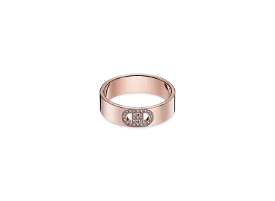 Hermes H D'Ancre Ring PM "Pink Gold/27 Diamonds"