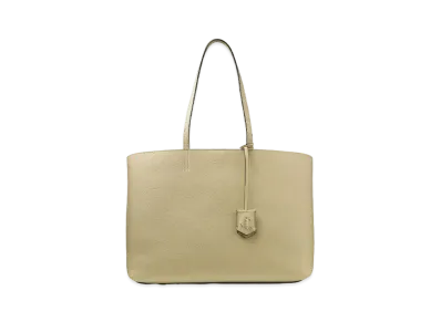 JIMMY CHOO NINE2FIVE E/W Light Gold JC Logo With Grainy Curf Leather Tote Bag "Barley"