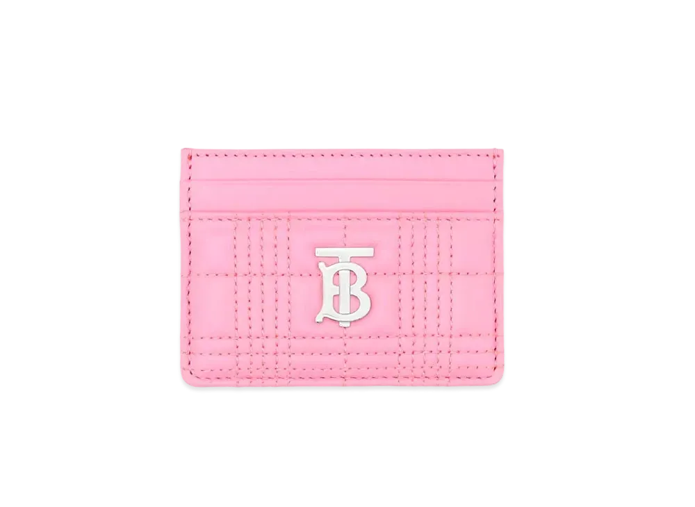 BURBERRY Quilted Lambskin Lola Card Case "Primrose Pink"