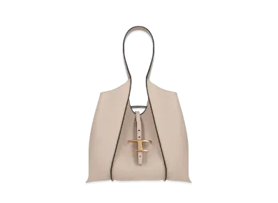 TOD'S T Timeles Leather Shopping Bag Small "Beige"